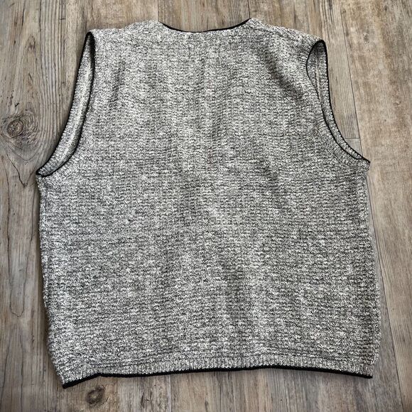 Croft and Barrow Sweater Vest M Gray Button Vintage 90s - Picture 2 of 8